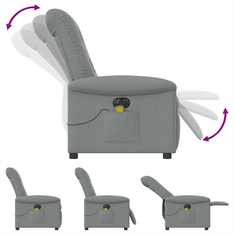 Ingrijire personala si Cosmetice - Sanatate si wellness - Articole wellness - Fotolii de masaj - Fotoliu electric de masaj rabatabil, gri deschis, microfibra - Infinity.ro