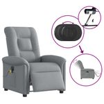 Ingrijire personala si Cosmetice - Sanatate si wellness - Articole wellness - Fotolii de masaj - Fotoliu electric de masaj rabatabil, gri deschis, microfibra - Infinity.ro