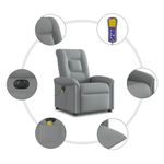 Ingrijire personala si Cosmetice - Sanatate si wellness - Articole wellness - Fotolii de masaj - Fotoliu electric de masaj rabatabil, gri deschis, microfibra - Infinity.ro