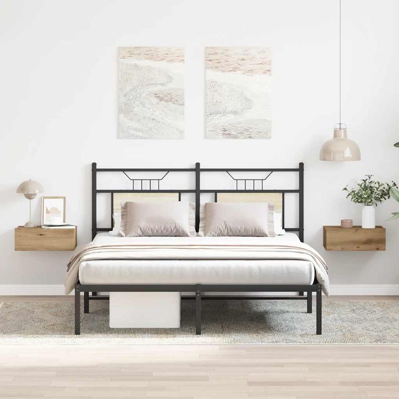 Casa si Gradina - Mobilier - Comode si corpuri - Noptiere - Noptiere plutitoare 2 buc Stejar Artisan Lemn prelucrat - Infinity.ro