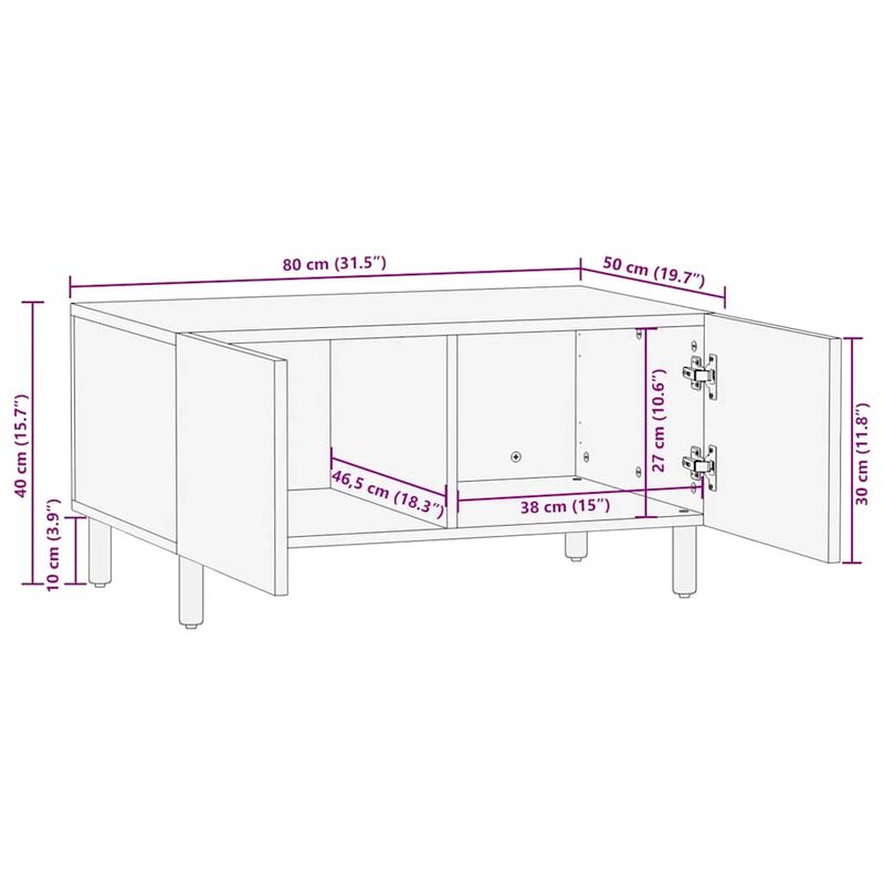 Casa si Gradina - Mobilier - Mese si birouri - Masute de cafea - Masuta cafea maro 80x50x40 cm lemn masiv de mango - Infinity.ro