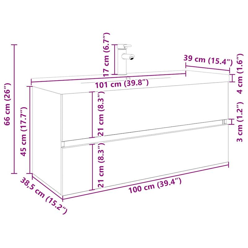 Casa si Gradina - Mobilier - Mobilier baie - Comode baie - Dulap pentru chiuveta cu chiuveta incorporata si robinet - Infinity.ro