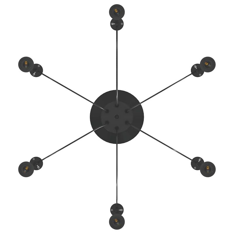 Casa si Gradina - Corpuri si surse de iluminat - Veioze si lampi - Lampi de veghe - Lampa suspendata cu 6 suporturi E27 metal negru - Infinity.ro