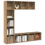 Casa si Gradina - Mobilier - Biblioteci si rafturi - Biblioteci - Dulapuri de carti 3 buc Lemn prelucrat de stejar artizanal - Infinity.ro