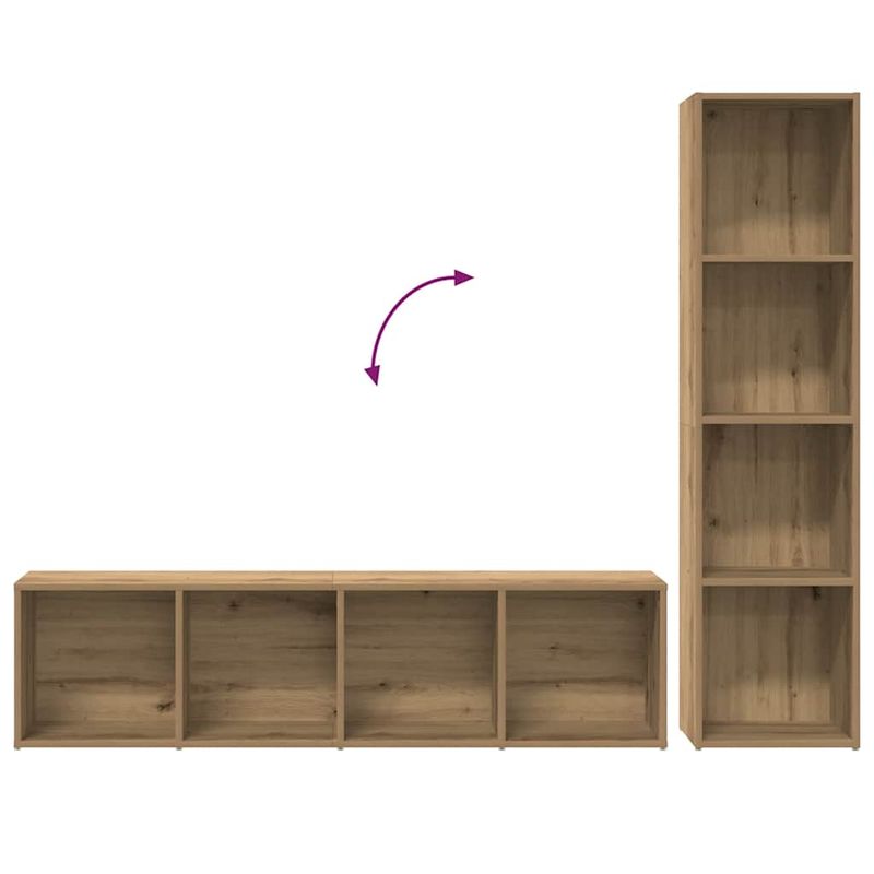 Casa si Gradina - Mobilier - Biblioteci si rafturi - Biblioteci - Dulapuri de carti 3 buc Lemn prelucrat de stejar artizanal - Infinity.ro
