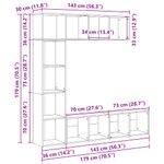 Casa si Gradina - Mobilier - Biblioteci si rafturi - Biblioteci - Dulapuri de carti 3 buc Lemn prelucrat de stejar artizanal - Infinity.ro