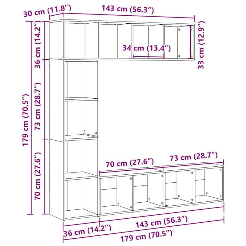 Casa si Gradina - Mobilier - Biblioteci si rafturi - Biblioteci - Dulapuri de carti 3 buc Lemn prelucrat de stejar artizanal - Infinity.ro