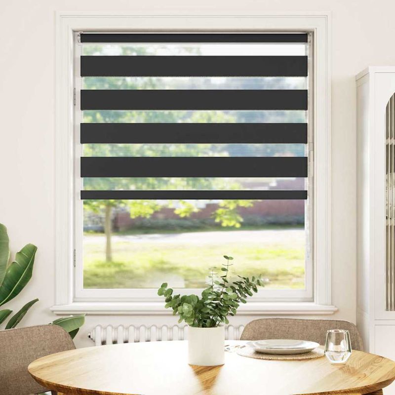 Casa si Gradina - Textile si covoare - Rulouri si jaluzele - Jaluzea tip zebra neagra latime tesatura 95,9 cm poliester, mărime 100x150 cm - Infinity.ro