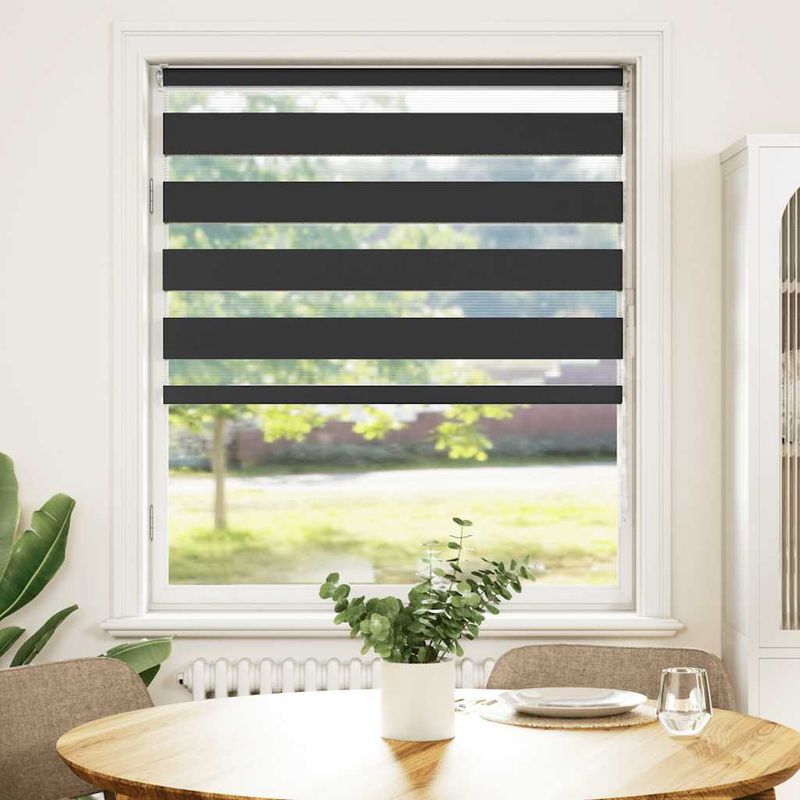 Casa si Gradina - Textile si covoare - Rulouri si jaluzele - Jaluzea tip zebra neagra latime tesatura 105,9 cm poliester, mărime 110x150 cm - Infinity.ro