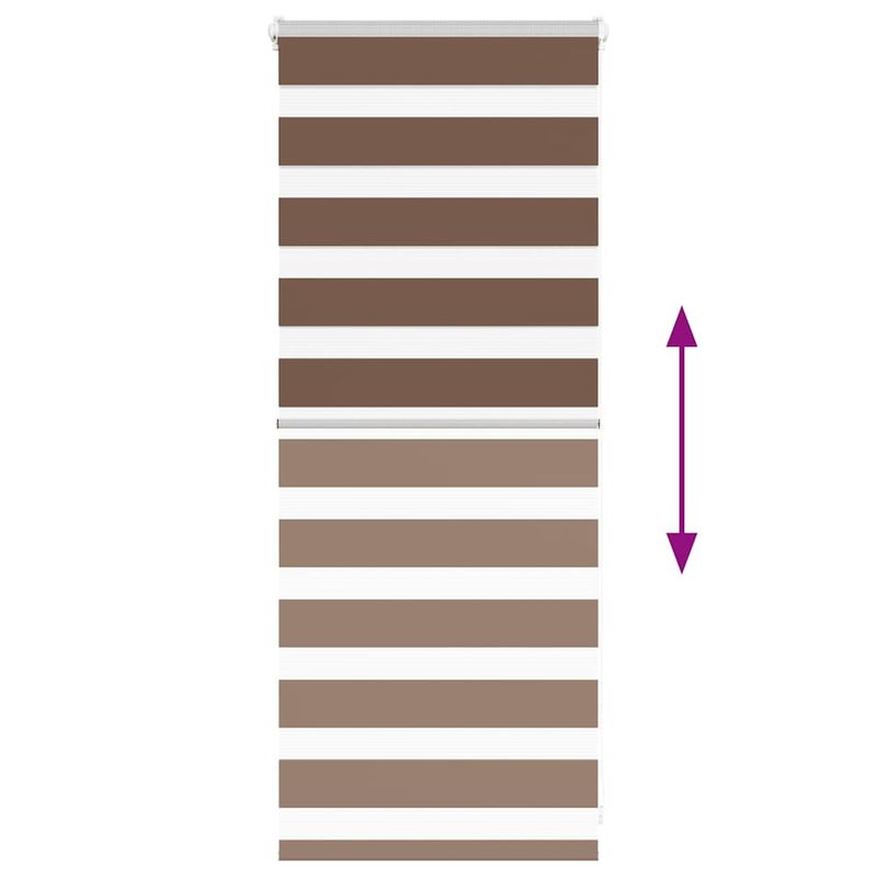 Casa si Gradina - Textile si covoare - Rulouri si jaluzele - Jaluzea tip zebra maro latime tesatura 55,9 cm poliester, mărime 60x100 cm - Infinity.ro