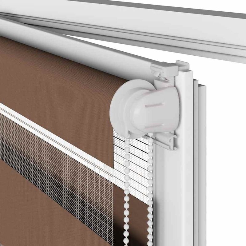 Casa si Gradina - Textile si covoare - Rulouri si jaluzele - Jaluzea tip zebra maro latime tesatura 55,9 cm poliester, mărime 60x100 cm - Infinity.ro