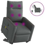 Ingrijire personala si Cosmetice - Sanatate si wellness - Articole wellness - Fotolii de masaj - Fotoliu electric masaj rabatabil cu ridicare, gri inchis textil - Infinity.ro