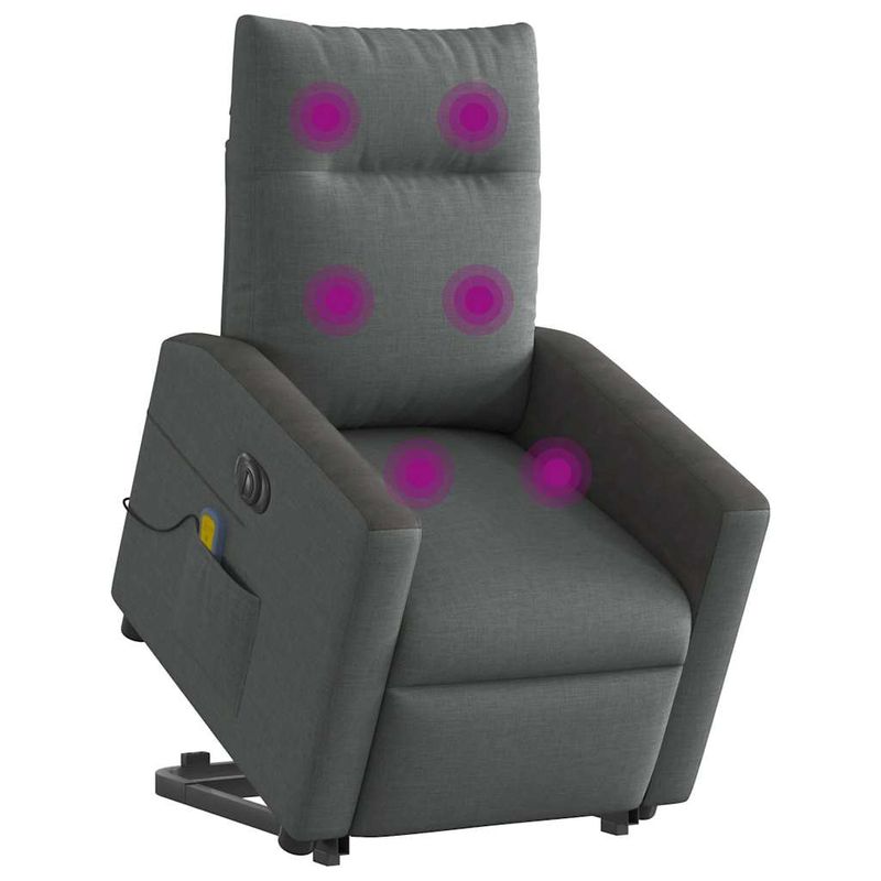 Ingrijire personala si Cosmetice - Sanatate si wellness - Articole wellness - Fotolii de masaj - Fotoliu electric masaj rabatabil cu ridicare, gri inchis textil - Infinity.ro