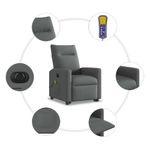 Ingrijire personala si Cosmetice - Sanatate si wellness - Articole wellness - Fotolii de masaj - Fotoliu electric masaj rabatabil cu ridicare, gri inchis textil - Infinity.ro