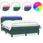 Casa si Gradina - Mobilier - Paturi si accesorii - Paturi - Pat box spring cu saltea, verde inchis, 160x210 cm, catifea - Infinity.ro