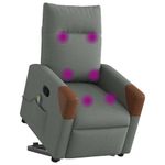 Ingrijire personala si Cosmetice - Sanatate si wellness - Articole wellness - Fotolii de masaj - Fotoliu de masaj rabatabil cu ridicare, gri inchis, textil - Infinity.ro