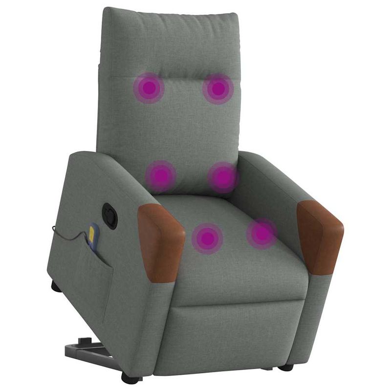 Ingrijire personala si Cosmetice - Sanatate si wellness - Articole wellness - Fotolii de masaj - Fotoliu de masaj rabatabil cu ridicare, gri inchis, textil - Infinity.ro