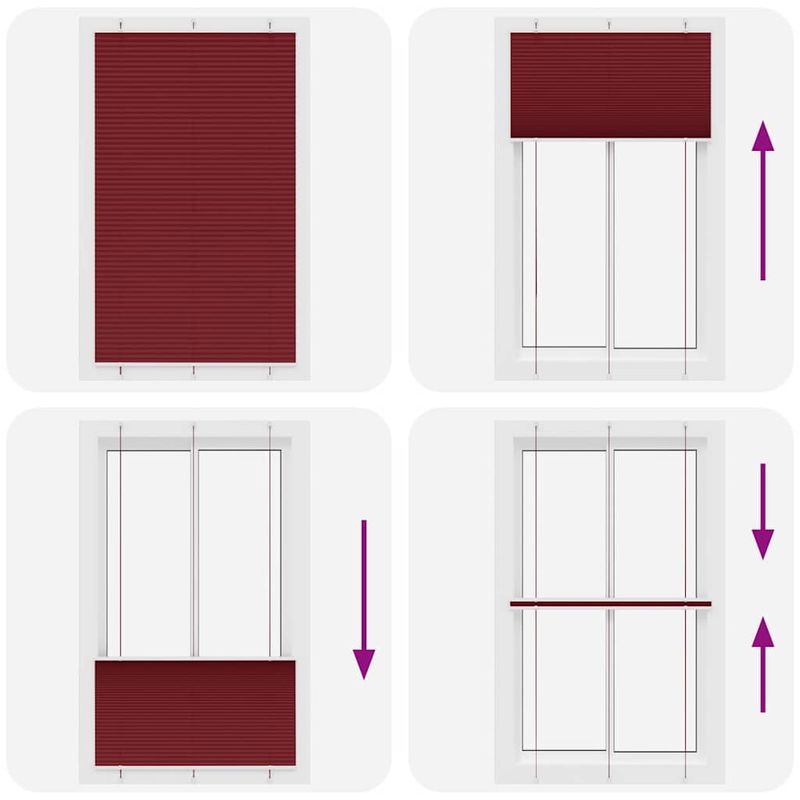 Casa si Gradina - Textile si covoare - Rulouri si jaluzele - Jaluza plisata Bordeaux Rosu 115x200 cm Latime tesatura - Infinity.ro