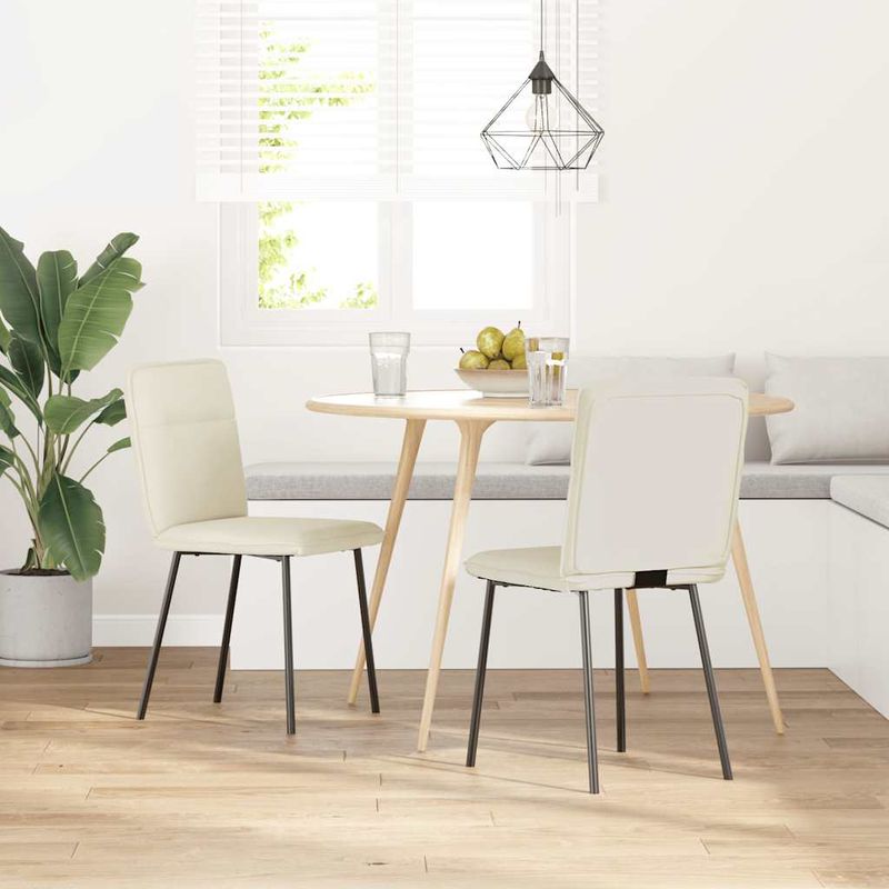 Casa si Gradina - Mobilier - Scaune si fotolii - Scaune - Scaune de bucatarie, 2 buc., crem, catifea - Infinity.ro