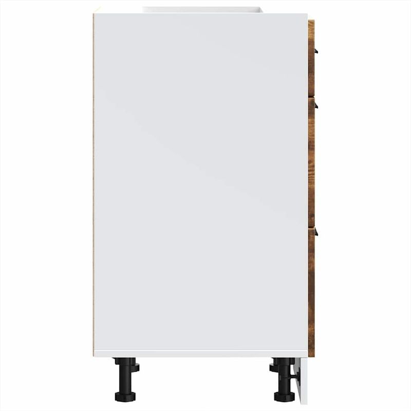 Casa si Gradina - Mobilier - Comode si corpuri - Corpuri bucatarie - Dulap de bucatarie „Porto” din lemn de lemn de stejar afumat, model 1x dulap inferior (3 sertare), mărime 40x46x81.5 cm - Infinity.ro