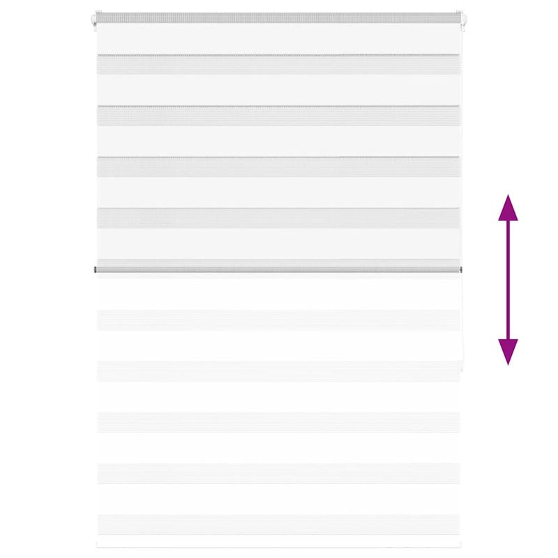 Casa si Gradina - Textile si covoare - Rulouri si jaluzele - Jaluzea tip zebra alb latime tesatura 110,9 cm poliester, mărime 115x150 cm - Infinity.ro