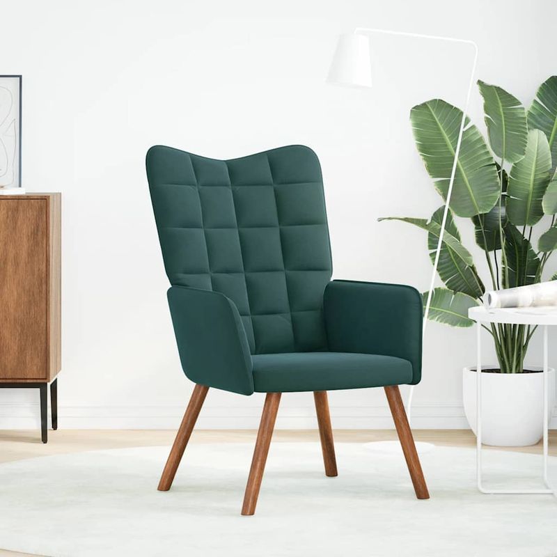 Casa si Gradina - Mobilier - Scaune si fotolii - Fotolii - Fotoliu de relaxare, verde inchis, catifea - Infinity.ro
