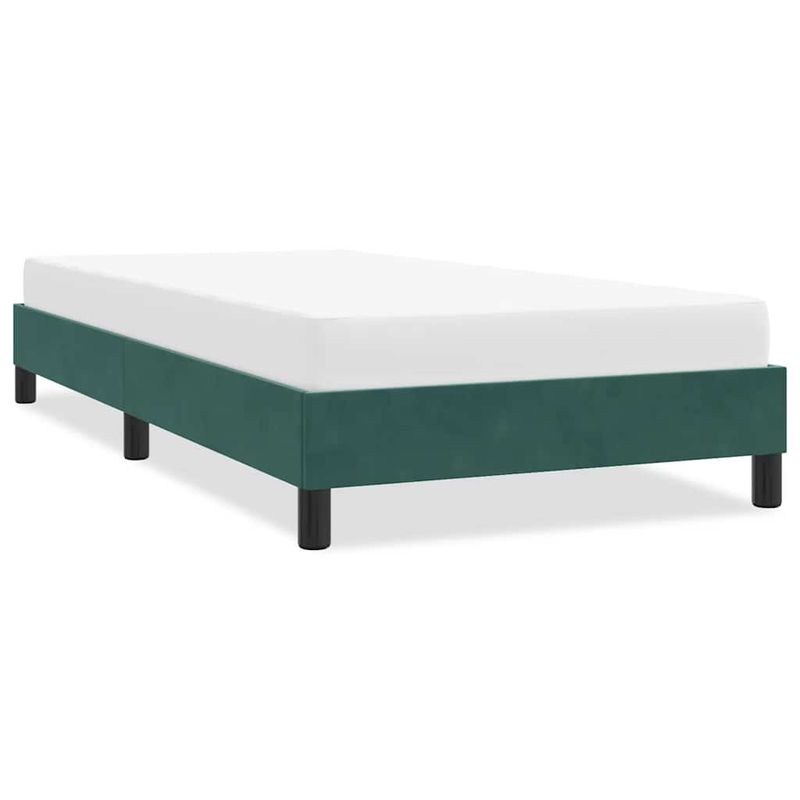 Casa si Gradina - Mobilier - Paturi si accesorii - Paturi - Cadru de pat fara saltea, verde inchis, 90x210 cm, catifea - Infinity.ro