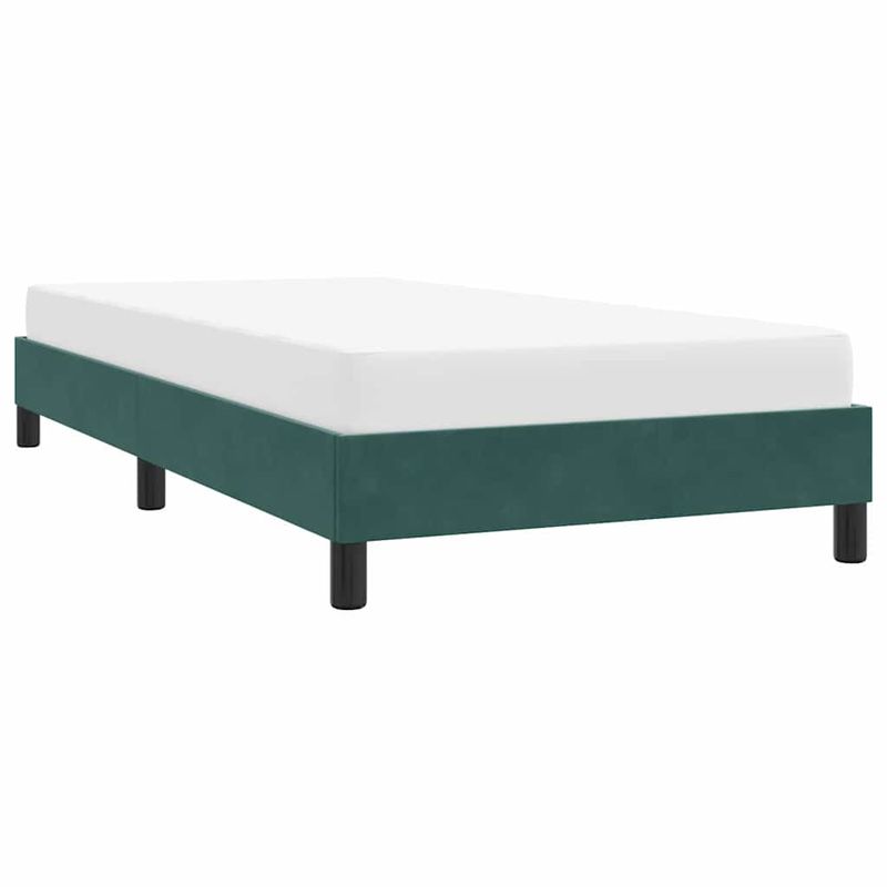 Casa si Gradina - Mobilier - Paturi si accesorii - Paturi - Cadru de pat fara saltea, verde inchis, 90x210 cm, catifea - Infinity.ro