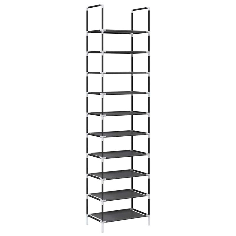 Casa si Gradina - Mobilier - Organizare si depozitare - Organizator incaltaminte - Suport pantofi 10 niveluri negru 44x28x180 cm tesatura netesa - Infinity.ro