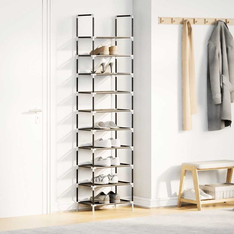 Casa si Gradina - Mobilier - Organizare si depozitare - Organizator incaltaminte - Suport pantofi 10 niveluri negru 44x28x180 cm tesatura netesa - Infinity.ro