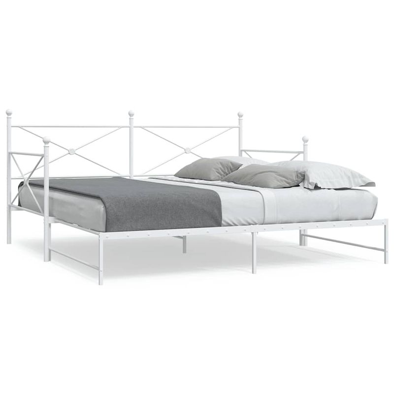 Casa si Gradina - Mobilier - Paturi si accesorii - Paturi - Pat de zi cu caut fara saltea alb 100x190 cm otel - Infinity.ro