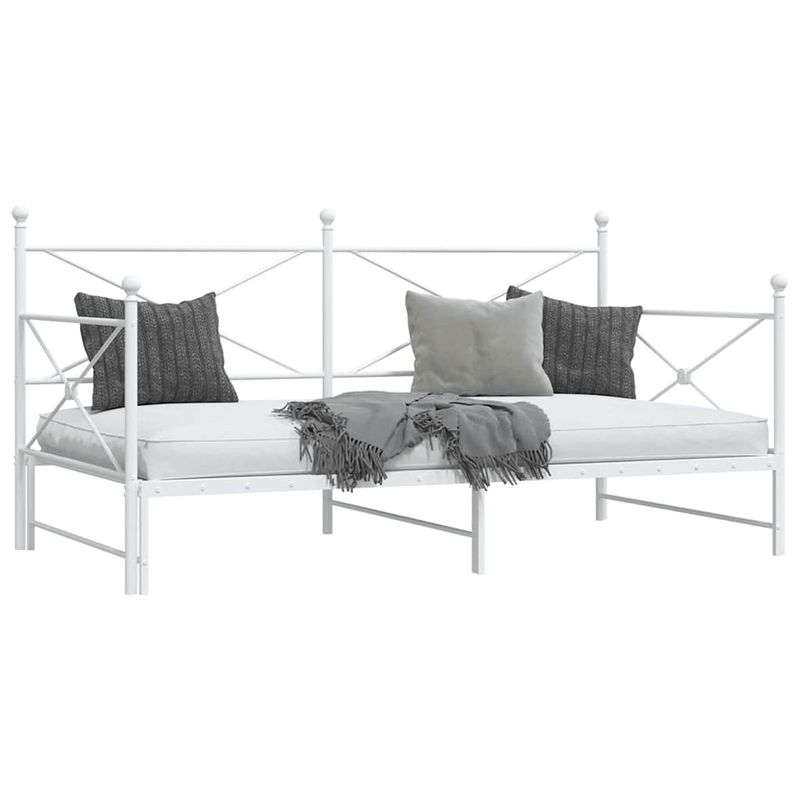Casa si Gradina - Mobilier - Paturi si accesorii - Paturi - Pat de zi cu caut fara saltea alb 100x190 cm otel - Infinity.ro