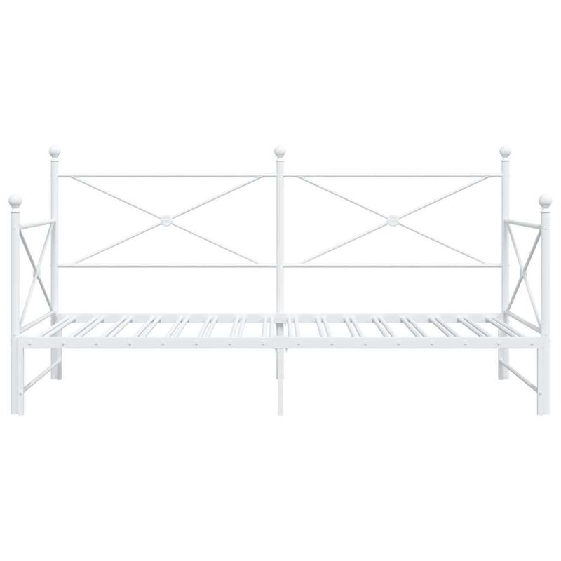 Casa si Gradina - Mobilier - Paturi si accesorii - Paturi - Pat de zi cu caut fara saltea alb 100x190 cm otel - Infinity.ro