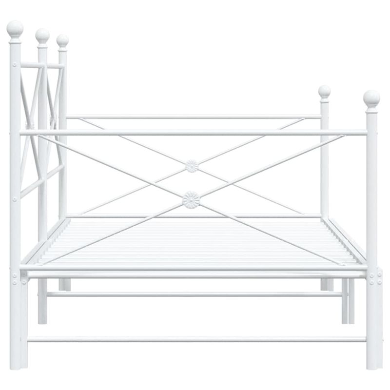 Casa si Gradina - Mobilier - Paturi si accesorii - Paturi - Pat de zi cu caut fara saltea alb 100x190 cm otel - Infinity.ro