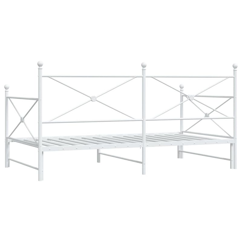 Casa si Gradina - Mobilier - Paturi si accesorii - Paturi - Pat de zi cu caut fara saltea alb 100x190 cm otel - Infinity.ro