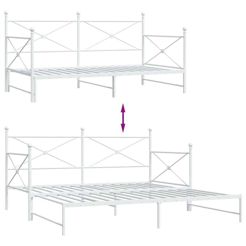 Casa si Gradina - Mobilier - Paturi si accesorii - Paturi - Pat de zi cu caut fara saltea alb 100x190 cm otel - Infinity.ro