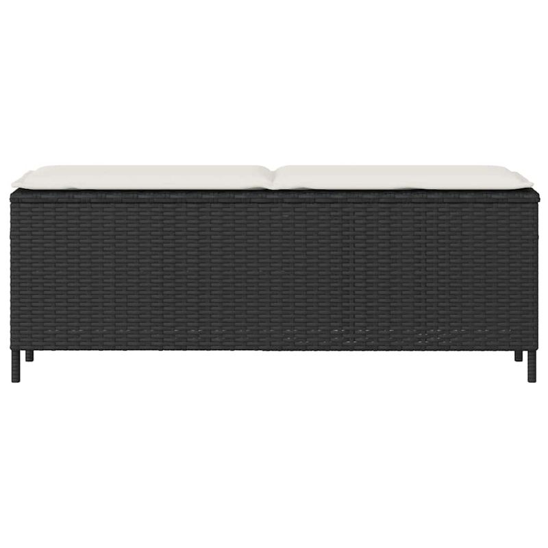 Casa si Gradina - Gradina si terasa - Mobilier exterior - Bancute de gradina - Banca de gradina cu perna neagra 110x30x40,5 cm Poly Rattan - Infinity.ro