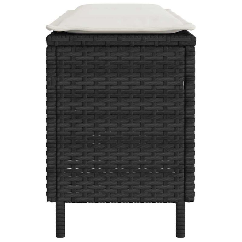 Casa si Gradina - Gradina si terasa - Mobilier exterior - Bancute de gradina - Banca de gradina cu perna neagra 110x30x40,5 cm Poly Rattan - Infinity.ro