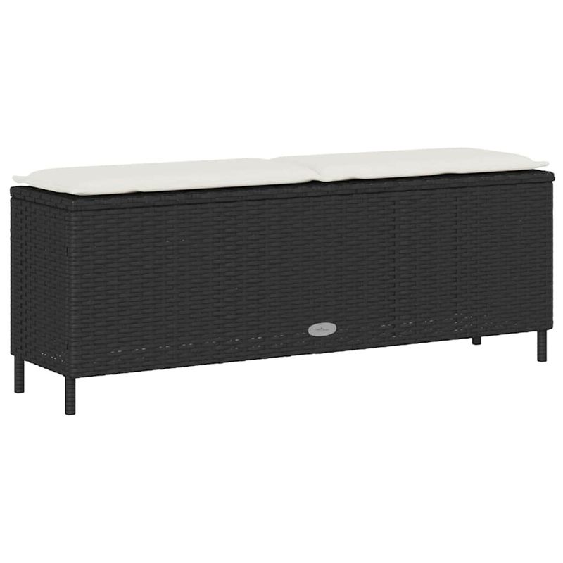 Casa si Gradina - Gradina si terasa - Mobilier exterior - Bancute de gradina - Banca de gradina cu perna neagra 110x30x40,5 cm Poly Rattan - Infinity.ro