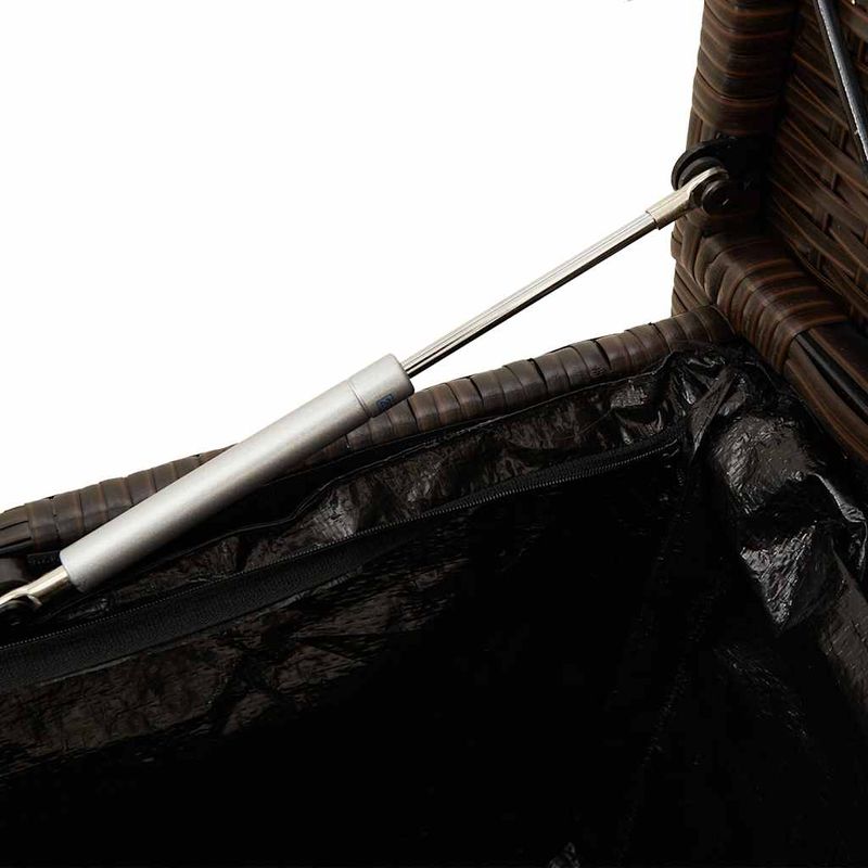 Casa si Gradina - Gradina si terasa - Mobilier exterior - Bancute de gradina - Banca de depozitare de gradina cu perna din polirattan maro - Infinity.ro