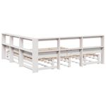 Casa si Gradina - Mobilier - Paturi si accesorii - Paturi - Pat cu biblioteca fara saltea, alb, 200x200 cm, lemn masiv pin - Infinity.ro
