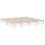 Casa si Gradina - Mobilier - Paturi si accesorii - Paturi - Pat cu biblioteca fara saltea, alb, 200x200 cm, lemn masiv pin - Infinity.ro