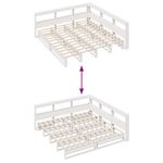 Casa si Gradina - Mobilier - Paturi si accesorii - Paturi - Pat cu biblioteca fara saltea, alb, 200x200 cm, lemn masiv pin - Infinity.ro