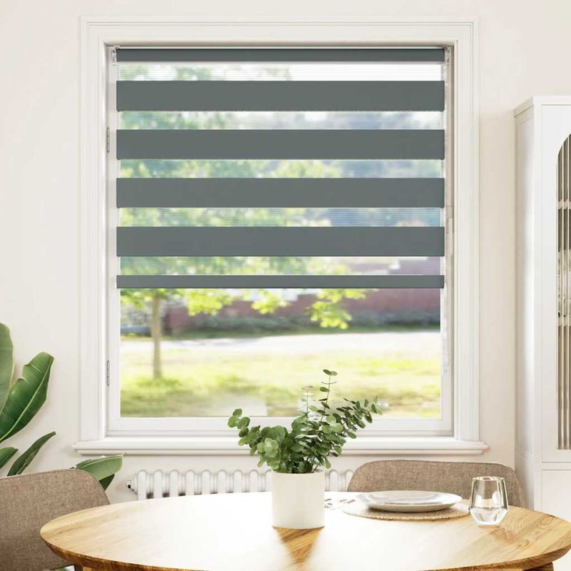 Casa si Gradina - Textile si covoare - Rulouri si jaluzele - Jaluzea tip zebra gri inchis latime tesatura 105,9 cm poliester, mărime 110x150 cm - Infinity.ro