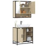 Casa si Gradina - Mobilier - Seturi de mobilier - Seturi baie - Set mobilier de baie, 2 piese, stejar sonoma, lemn prelucrat - Infinity.ro