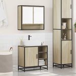 Casa si Gradina - Mobilier - Seturi de mobilier - Seturi baie - Set mobilier de baie, 2 piese, stejar sonoma, lemn prelucrat - Infinity.ro