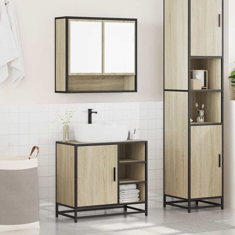 Casa si Gradina - Mobilier - Seturi de mobilier - Seturi baie - Set mobilier de baie, 2 piese, stejar sonoma, lemn prelucrat - Infinity.ro