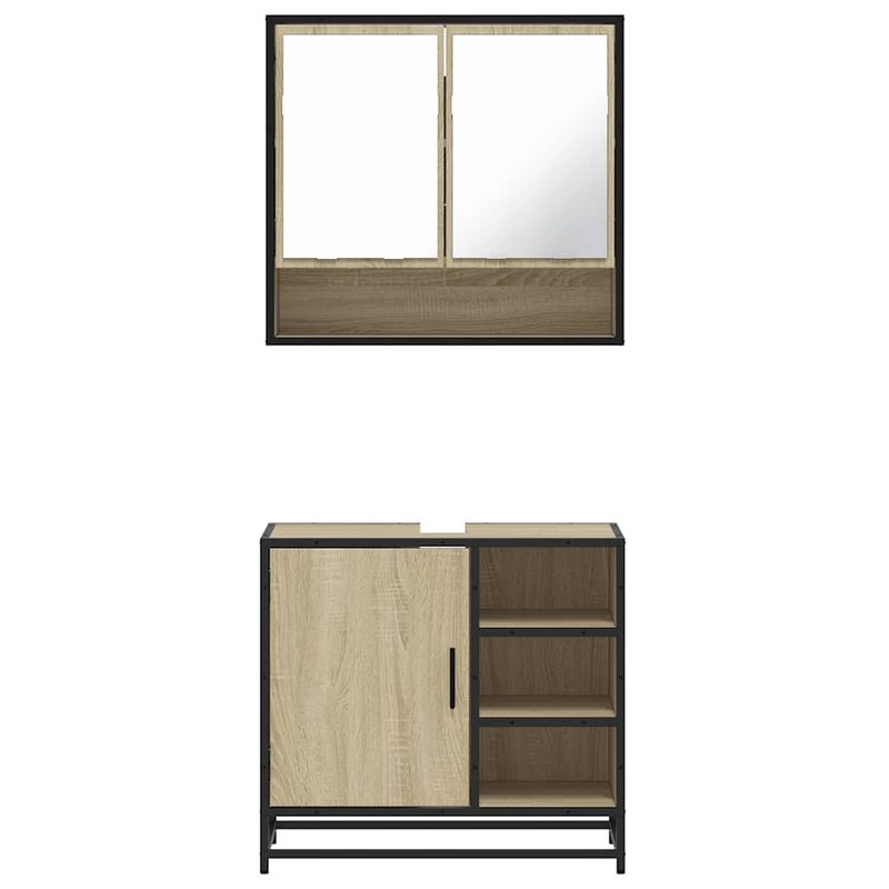 Casa si Gradina - Mobilier - Seturi de mobilier - Seturi baie - Set mobilier de baie, 2 piese, stejar sonoma, lemn prelucrat - Infinity.ro