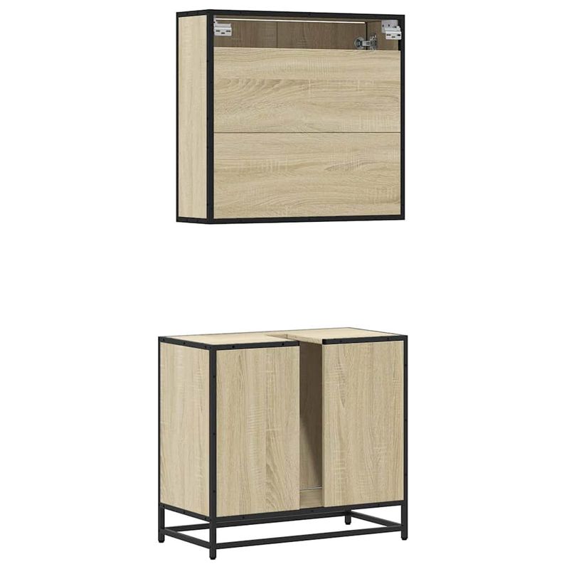 Casa si Gradina - Mobilier - Seturi de mobilier - Seturi baie - Set mobilier de baie, 2 piese, stejar sonoma, lemn prelucrat - Infinity.ro