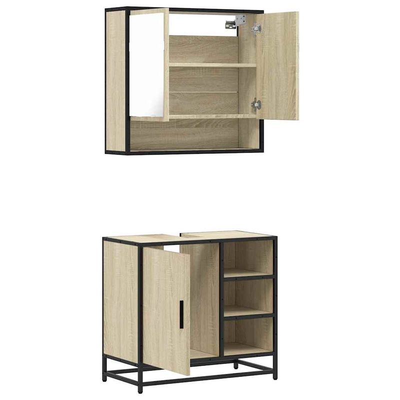 Casa si Gradina - Mobilier - Seturi de mobilier - Seturi baie - Set mobilier de baie, 2 piese, stejar sonoma, lemn prelucrat - Infinity.ro